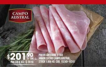 Coto Jamón cocido campo austral oferta