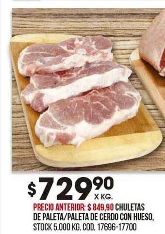 Coto Chuletas de paleta paleta de cerdo con hueso oferta