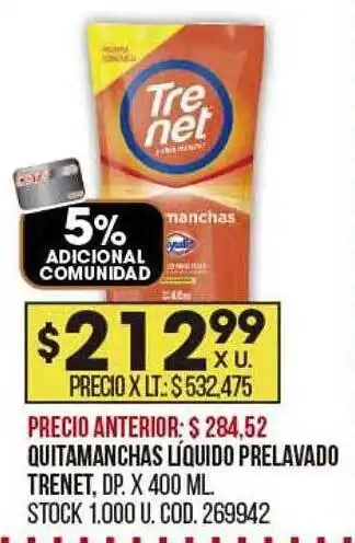 Coto Quitamanchas líquido prelavado trenet oferta
