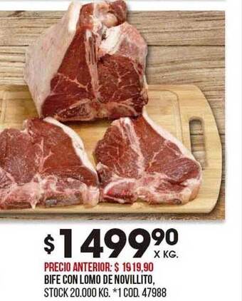 Coto Bife con lomo de novillito oferta