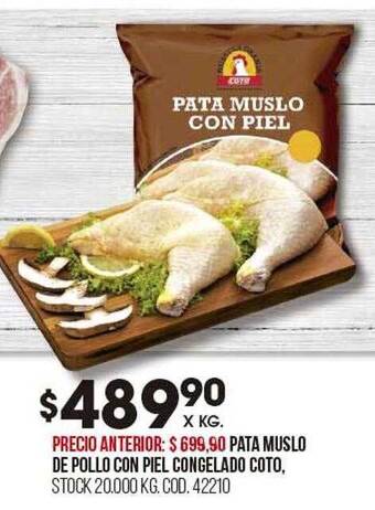 Coto Pata muslo de pollo con piel congelado coto oferta