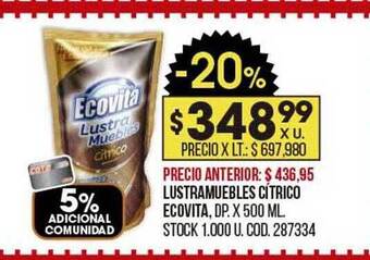 Coto Lustramuebles cítrico ecovita oferta