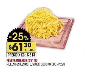 Coto Fideos fusiles coto oferta