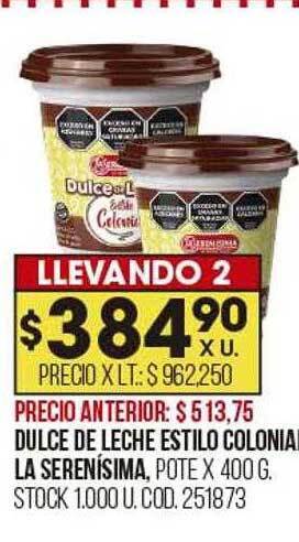 Coto Dulce de leche estilo colonial la serenísima oferta