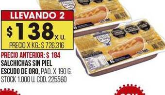 Coto Salchichas sin piel escudo de oro oferta