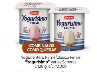 La Anonima Yogurisimo Yogur entero Firme/Clásico Firme Varios Sabores x 120 g. c/u. oferta