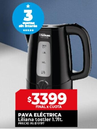 Supermayorista Vital Pava Eléctrica Liliana Toster 1.7lt oferta