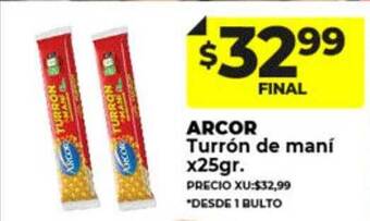 Supermayorista Vital Arcor turrón de mani oferta