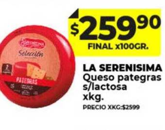 Supermayorista Vital La serenisima queso pategras s lactosa oferta