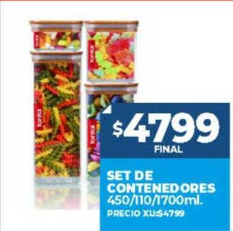 Supermayorista Vital Set de contenedores 450 110 1700ml oferta