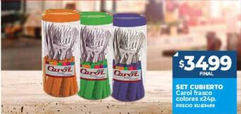 Supermayorista Vital Set cubierto carol frasco colores x 24p oferta