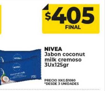 Supermayorista Vital Nivea jabon coconut milk cremoso oferta