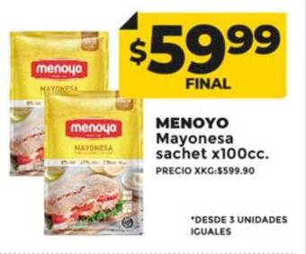 Supermayorista Vital Menoyo mayonesa sachet oferta