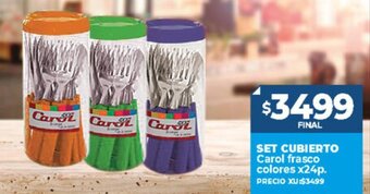 Supermayorista Vital Set Cubierto Carol Frasco Colores x 24p oferta