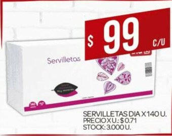 Supermercados DIA Servilletas Dia x 140u oferta