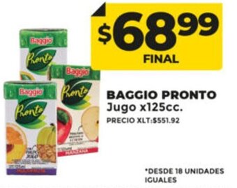 Supermayorista Vital Baggio Pronto Jugo x 125cc oferta
