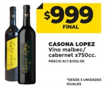Supermayorista Vital Casona Lopez Vino malbec / cabernet x 750cc oferta