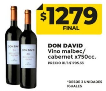 Supermayorista Vital Don David Vino malbec / cabernet x 750cc oferta