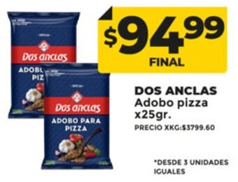Supermayorista Vital Dos Anclas Adobo pizza x 25g oferta