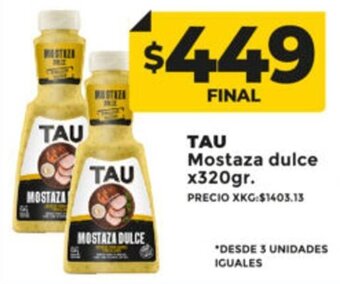 Supermayorista Vital Tau Mostaza dulce x 320g oferta