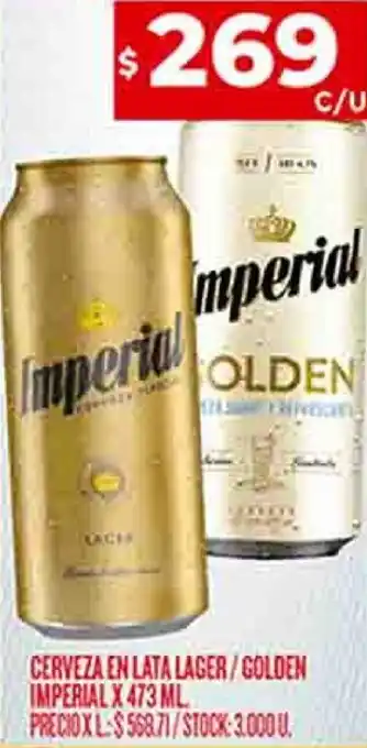 Supermercados DIA Cerveza en Lata Lager/ Golden Imperial 473ml oferta