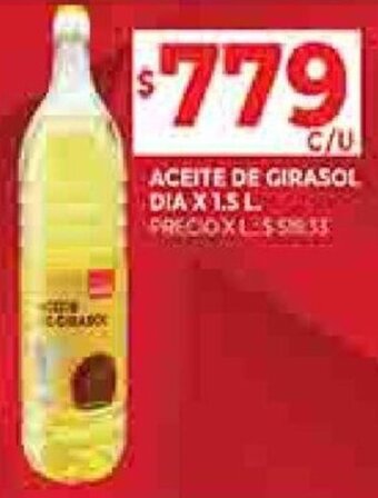 Supermercados DIA Aceite de Girasol Dia 1,5L oferta