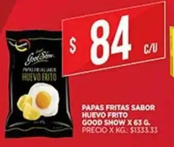 Supermercados DIA Papas Fritas Sabor Huevo Good Show x 63g oferta