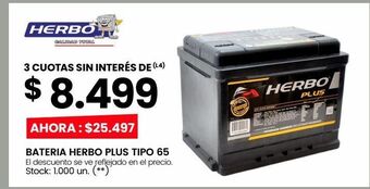 Changomas Bateria herbo plus tipo 65 oferta
