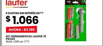 Changomas Kit herramientas laufer 15 piezas oferta