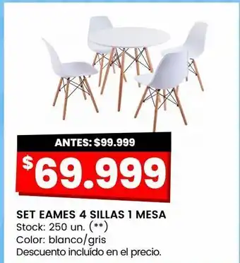 Changomas Set eames 4 sillas 1 mesa oferta