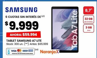 Changomas Tablet samsung a7 lite oferta