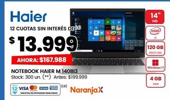 Changomas Notebook haier m 140bi3 oferta