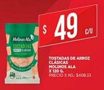 Supermercados DIA Tostadas De Arroz Clasicas Molinos Ala x 120g oferta