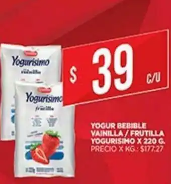 Supermercados DIA Yogurisimo Yogur Bebible Vainilla/Frutilla x 220g oferta