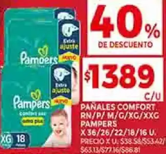 Supermercados DIA Pañales Comfort RN/P/M/G/XG/XXG oferta