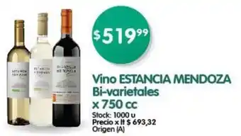 Supermercados Buenos Días Vino Estancia Mendoza Bi-Varietales 750cc oferta