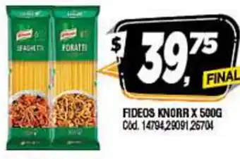 Supermercados Yaguar Knorr Fideos x 500g oferta