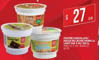 Supermercados DIA Postre Chocolate/Dulce De Leche/Vainilla Light Dia x95/100g oferta