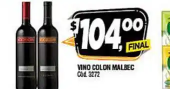 Supermercados Yaguar Colon Vino Malbec oferta