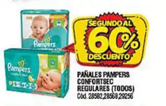 Supermercados Yaguar Pampers Pañales Confortsec Regulares (Todos) oferta