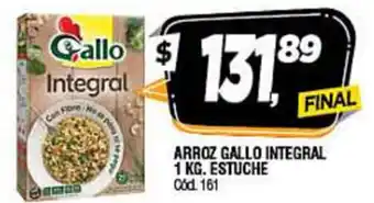 Supermercados Yaguar Gallo Arroz Integral 1kg. Estuche oferta