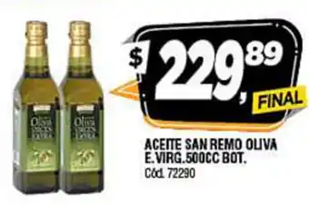 Supermercados Yaguar Oliva E. Virg Aceite San Remo 500cc BOT oferta