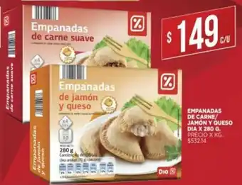 Supermercados DIA Empanadas De Carne/ Jamón Y Queso Dia x280g oferta