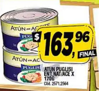 Supermercados Yaguar Atun Puglisi Ent.Nat/Ace X 170g oferta
