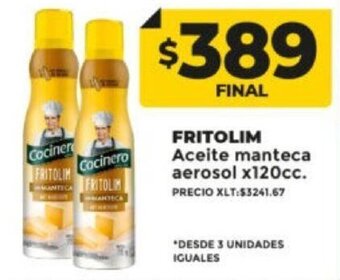 Supermayorista Vital Fritolim Aceite manteca aerosol x 120cc oferta