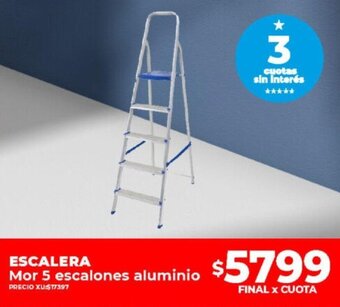 Supermayorista Vital Escalera Mor 5 escalones aluminio oferta