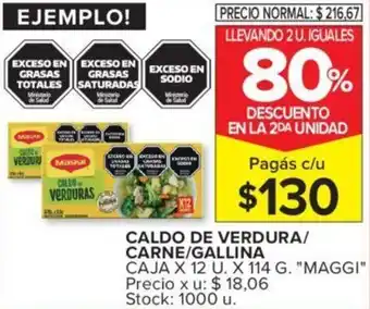 Carrefour Caldo de Verdura/Carne/Gallina caja x 12u x 114g MAGGI oferta