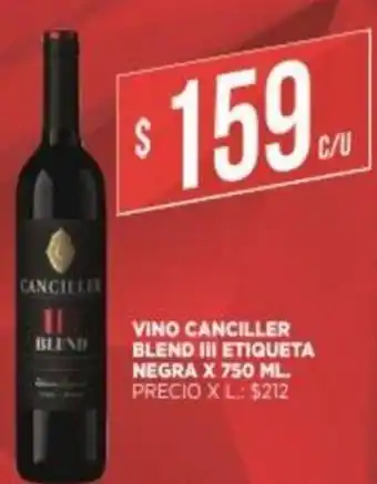 Supermercados DIA Canciller Blend lll Vino Etiqueta Negra x750 ml oferta