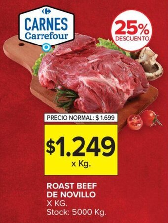 Carrefour Roast Beef de Novillo x kg oferta