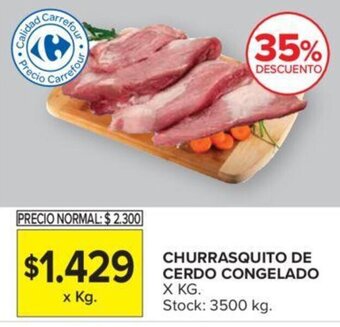 Carrefour Churrasquito de Cerdo Congelado x kg oferta